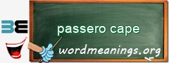 WordMeaning blackboard for passero cape
